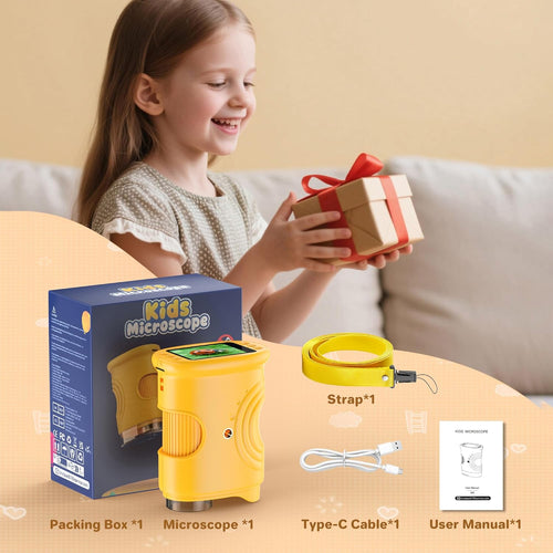 1000X Handheld Digital Microscope for Kids: Pocket Microscope with 2.0" IPS Screen - STEM Toys Birthday Gifts for Girls Boys Child - Portable Edu Science Kits Toddler Age 3-6 6-12